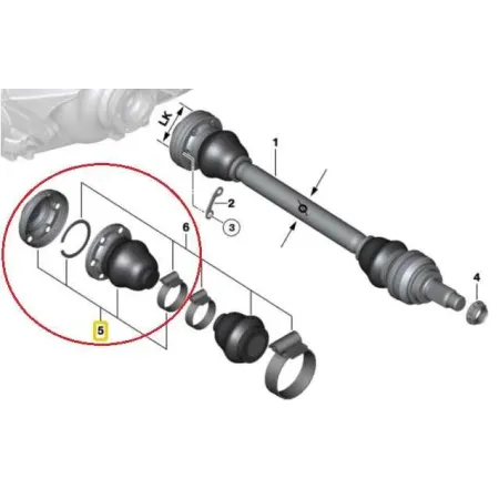Soufflet de cardan cote boite