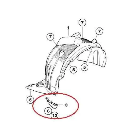 Pare-boue aile avant gauche