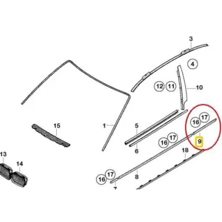 Baguette aile arriere gauche bmw serie 3 e46