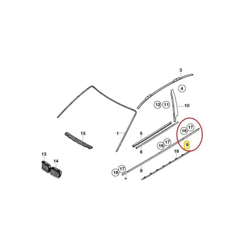 Baguette aile arriere gauche bmw serie 3 e46