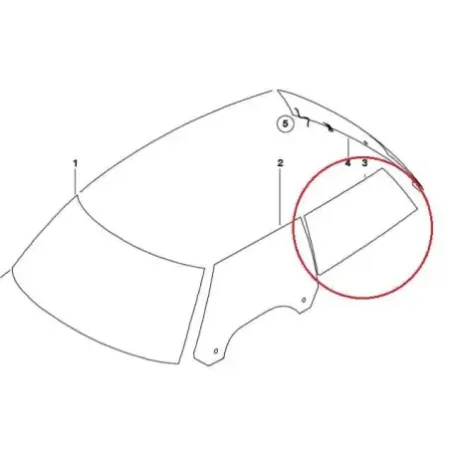 Glace porte arriere gauche