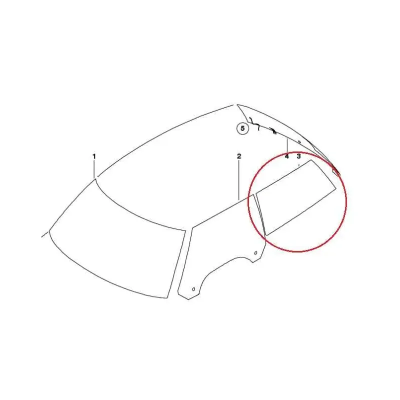 Glace porte arriere gauche