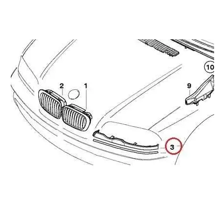 Baguette phare droit xenon