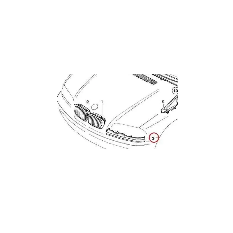 Baguette phare droit xenon