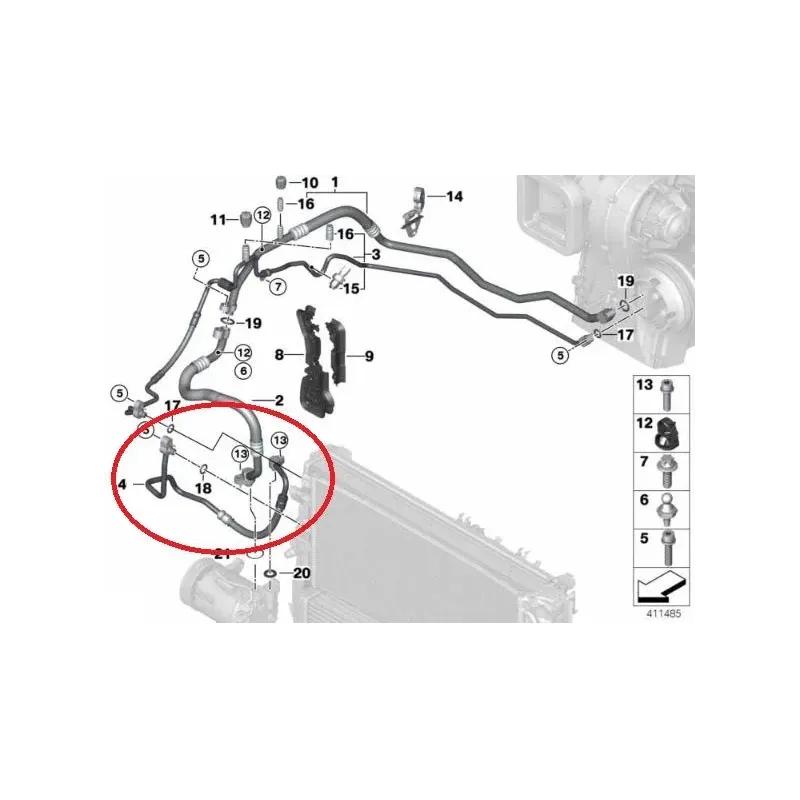 Tuyau compresseur climatisation