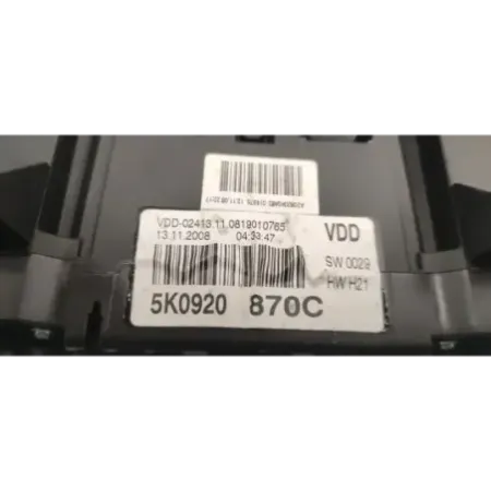 Compteur volkswagen golf 6 vi