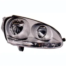 phare avant droit fond chrome H7/H7 - VW Golf 5 1K de 03 à 08