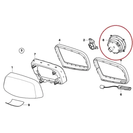 mécanisme de rétro E60/E61/E63/E64 BMW