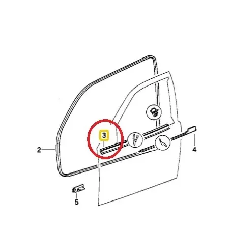 recrouvrement puit de vitre droit E36 berline/touring DESTOCKAGE BMW