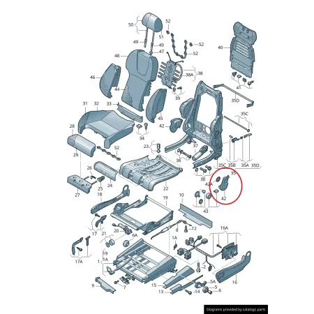 cache de siège avant gauche A3 8L S3 Audi