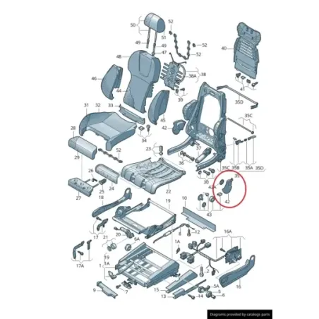 cache de siège avant gauche A3 8L S3 Audi