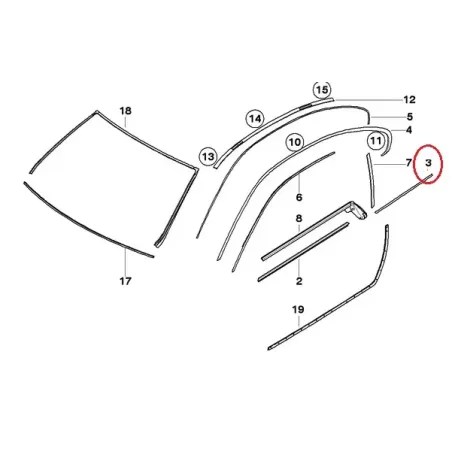 baguette custode arrière gauche E92 BMW