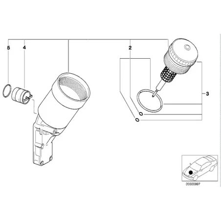 Support de filtre à huile E36/E46/Z3 essence BMW