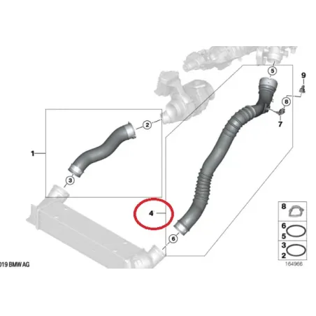 conduit d'air de suralimentation E87/E81/E82 BMW