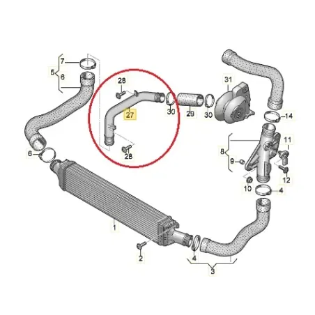 durite d'air echangeur turbo diesel A4 8K/A5 8T AUDI DESTOCKAGE