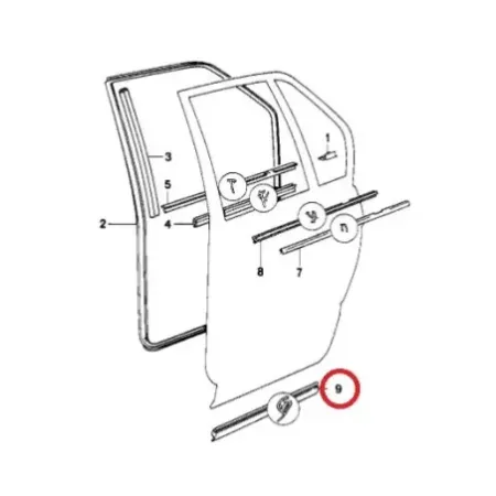 Baguette porte arriere droit