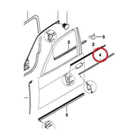 Baguette porte avant droite