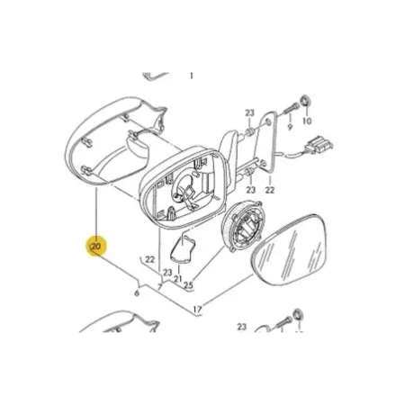 Coque retroviseur gauche