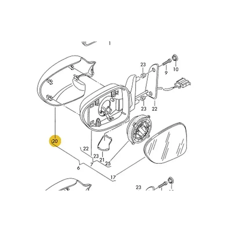 Coque retroviseur gauche