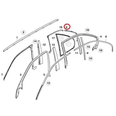 Baguette inferieur custode arriere droite