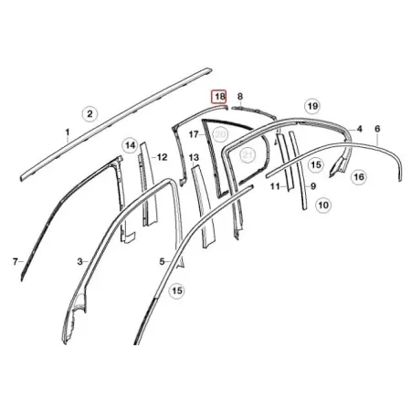 Joint porte arriere gauche