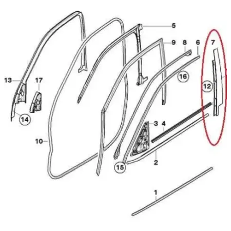 Baguette porte avant gauche