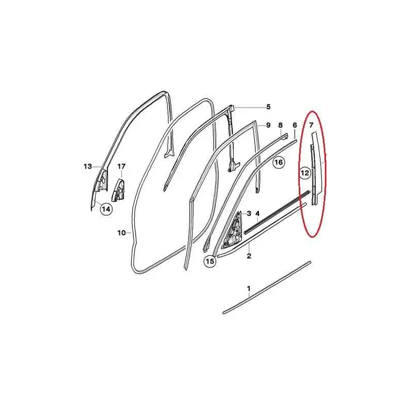 Baguette porte avant gauche