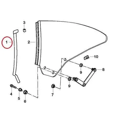 Coulisseau glace porte arriere droite