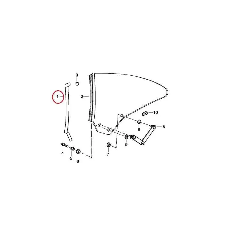 Coulisseau glace porte arriere droite