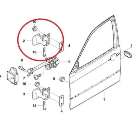 Charniere superieure porte avant droit