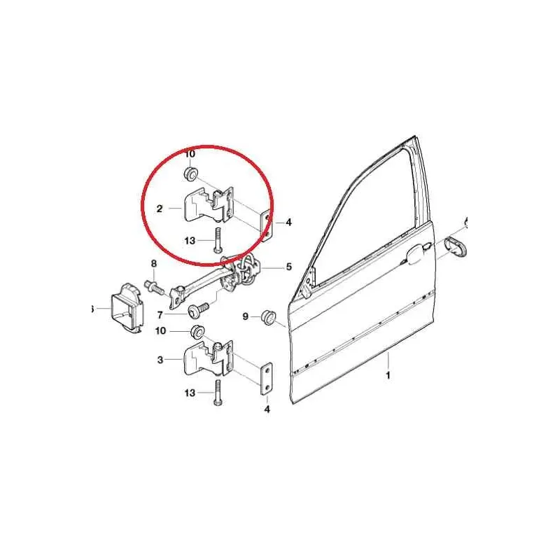 Charniere superieure porte avant droit