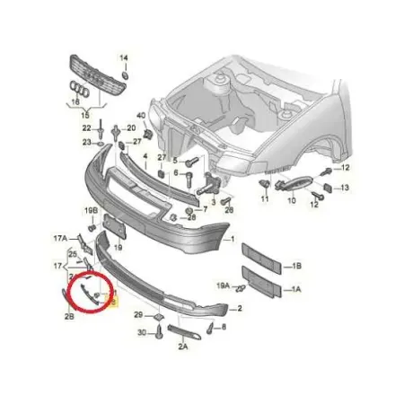 Enjoliveur droit pare-choc avant