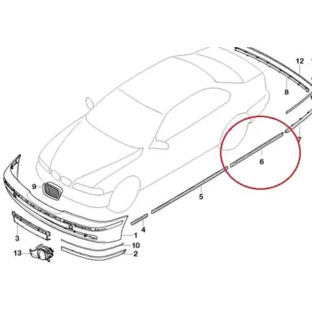 Baguette porte arriere droit