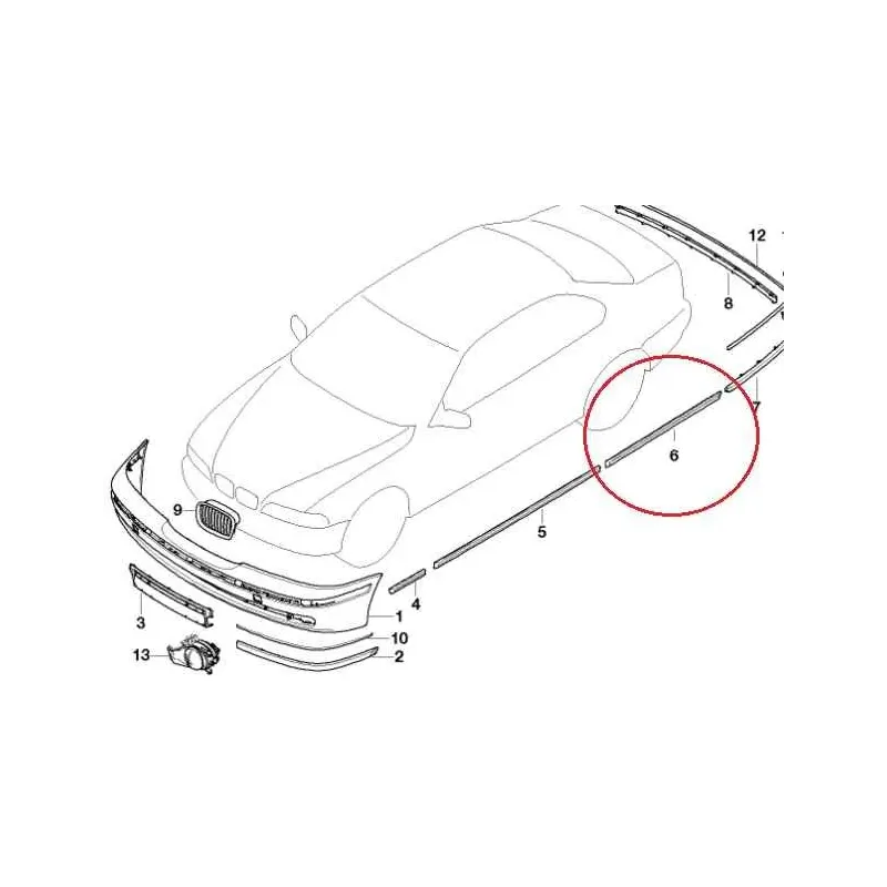 Baguette porte arriere droit