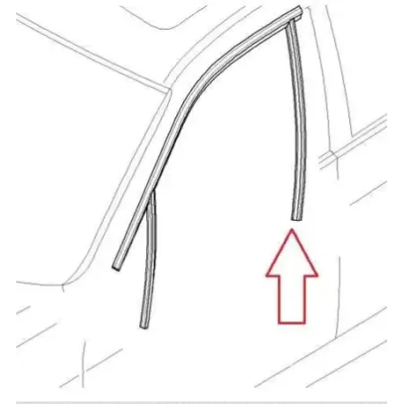 Encadrement exterieur glace avant gauche